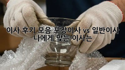 이사 후기 모음: 포장이사 vs 일반이사, 나에게 맞는 이사는?